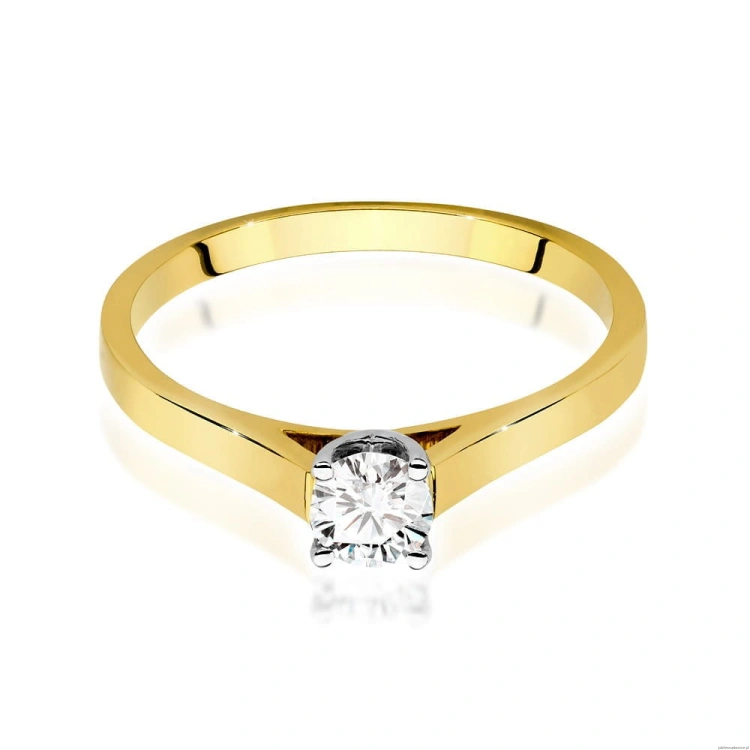Pierścionek W526 Diament Laboratoryjny 0,50ct żółte złoto