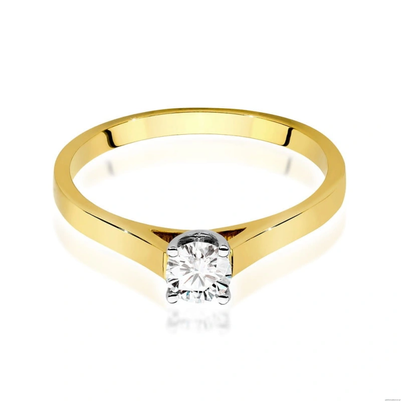 Pierścionek W526 Diament Laboratoryjny 0,50ct żółte złoto
