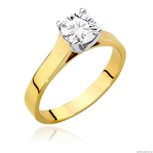 Pierścionek W526 Diament Laboratoryjny 0,70ct żółte złoto