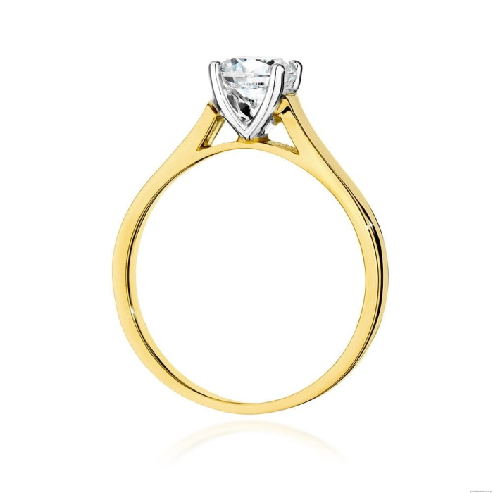 Pierścionek W526 Diament Laboratoryjny 0,70ct żółte złoto
