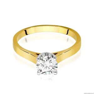 Pierścionek W526 Diament Laboratoryjny 0,70ct żółte złoto