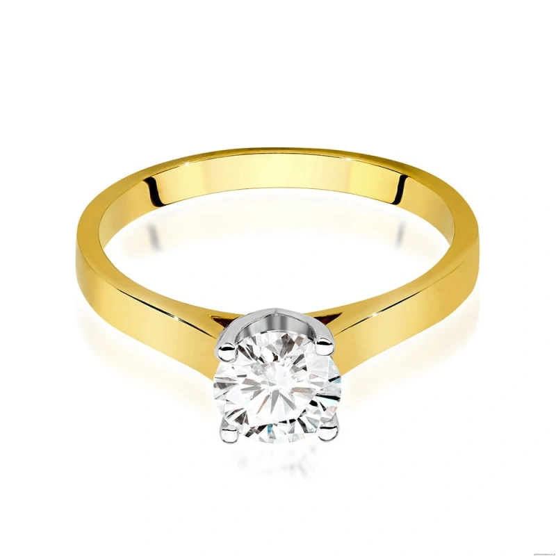 Pierścionek W526 Diament Laboratoryjny 0,70ct żółte złoto