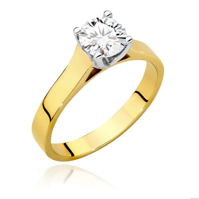 Pierścionek W526 Diament Laboratoryjny 1,00ct żółte złoto