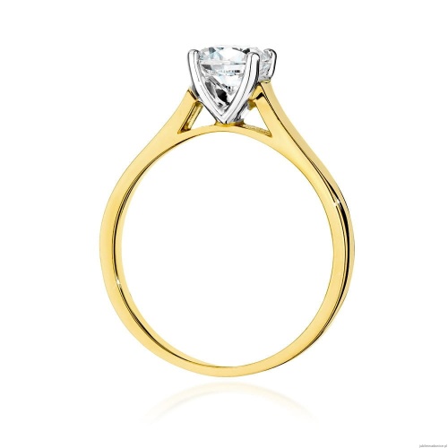 Pierścionek W526 Diament Laboratoryjny 1,00ct żółte złoto