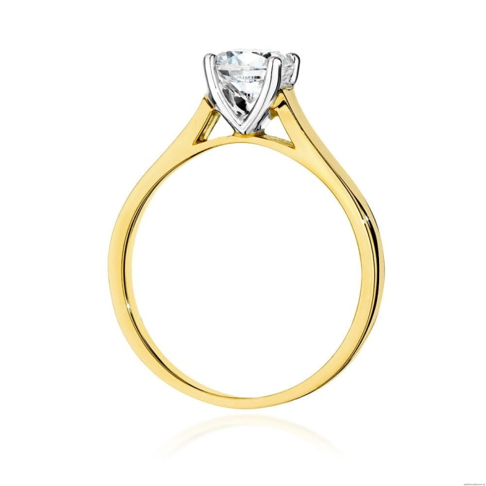 Pierścionek W526 Diament Laboratoryjny 1,00ct żółte złoto
