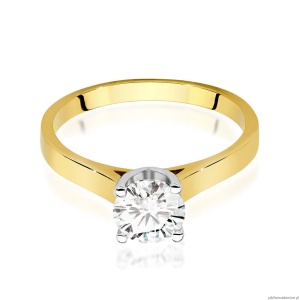 Pierścionek W526 Diament Laboratoryjny 1,00ct żółte złoto