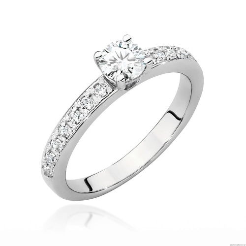 Pierścionek W534 Diament Laboratoryjny 0,40ct białe złoto
