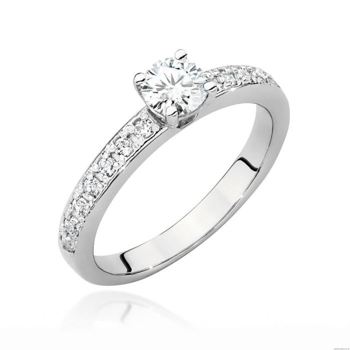 Pierścionek W534 Diament Laboratoryjny 0,40ct białe złoto