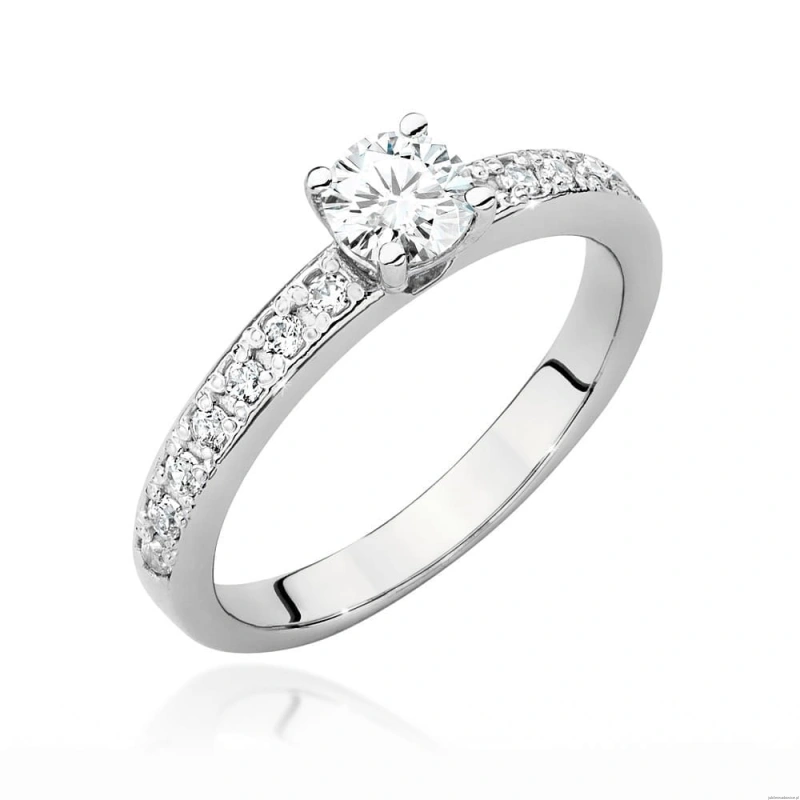 Pierścionek W534 Diament Laboratoryjny 0,40ct białe złoto