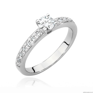 Pierścionek W534 Diament Laboratoryjny 0,50ct białe złoto