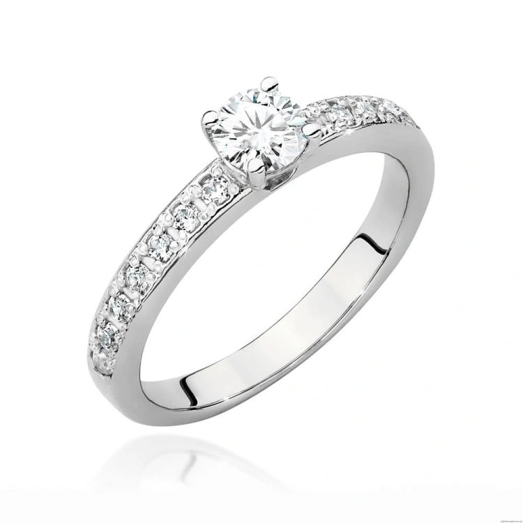 Pierścionek W534 Diament Laboratoryjny 0,50ct białe złoto