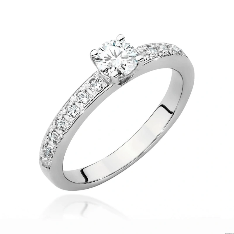 Pierścionek W534 Diament Laboratoryjny 0,50ct białe złoto