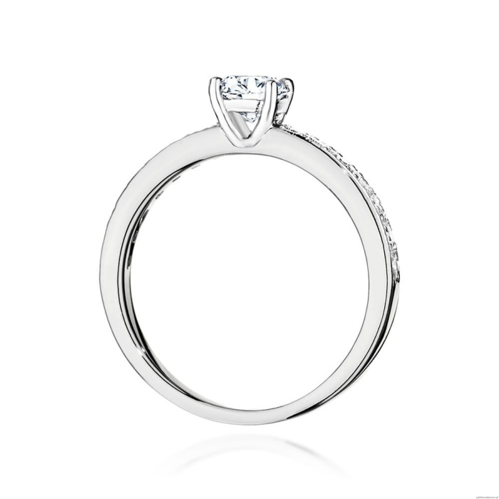 Pierścionek W534 Diament Laboratoryjny 0,50ct białe złoto