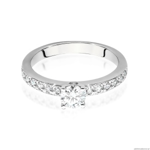 Pierścionek W534 Diament Laboratoryjny 0,50ct białe złoto