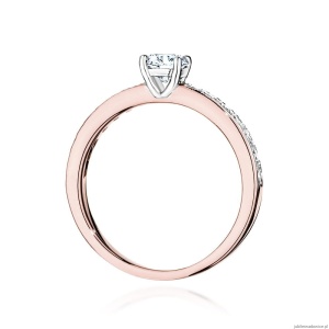 Pierścionek W534 Diament Laboratoryjny 0,40ct różowe złoto