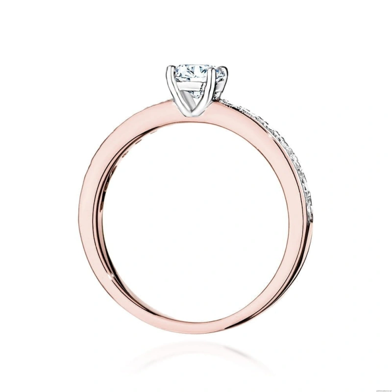 Pierścionek W534 Diament Laboratoryjny 0,40ct różowe złoto