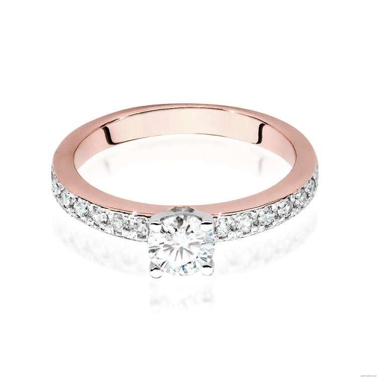 Pierścionek W534 Diament Laboratoryjny 0,40ct różowe złoto