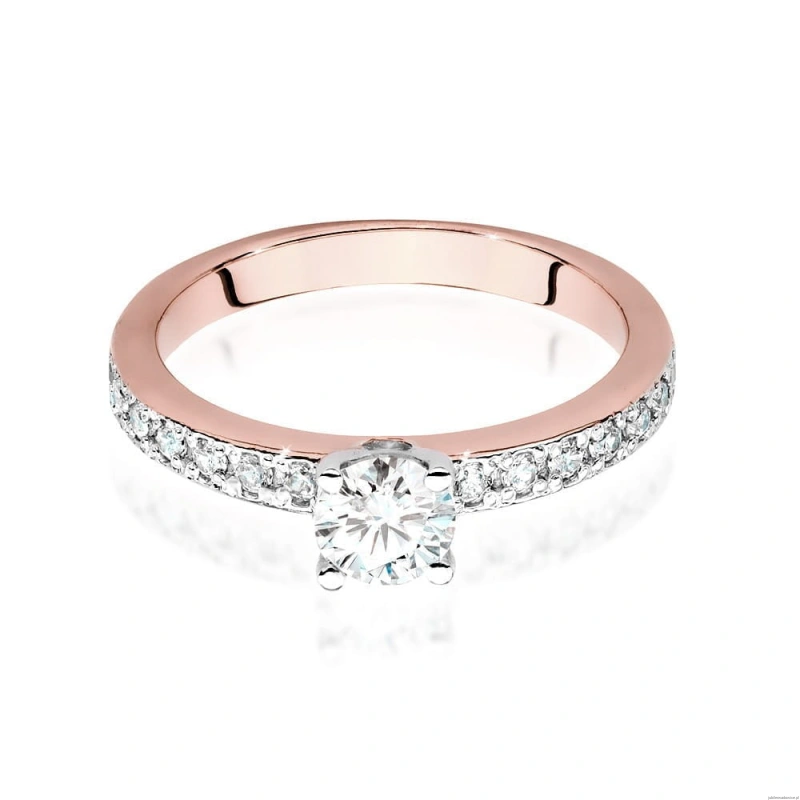Pierścionek W534 Diament Laboratoryjny 0,40ct różowe złoto