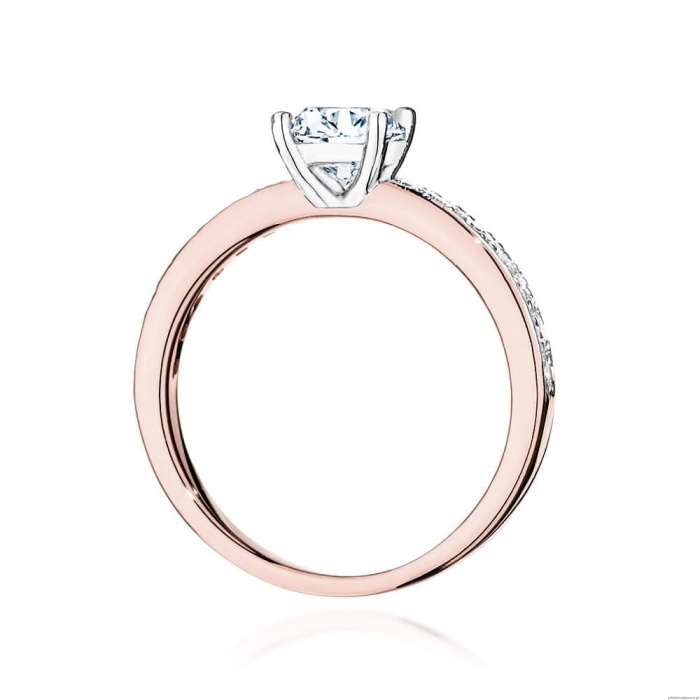 Pierścionek W534 Diament Laboratoryjny 0,70ct różowe złoto
