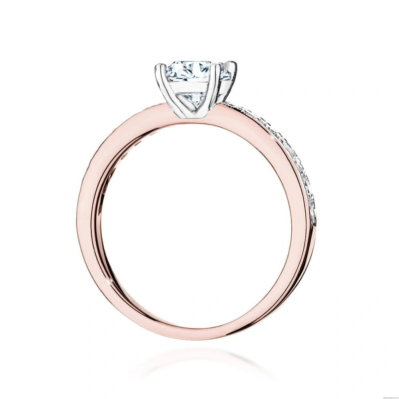 Pierścionek W534 Diament Laboratoryjny 0,70ct różowe złoto
