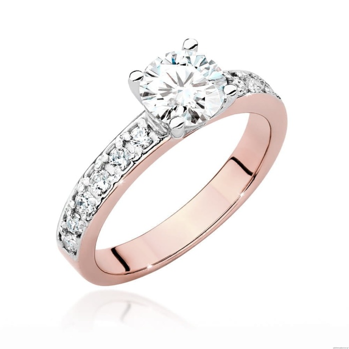 Pierścionek W534 Diament Laboratoryjny 1,00ct różowe złoto