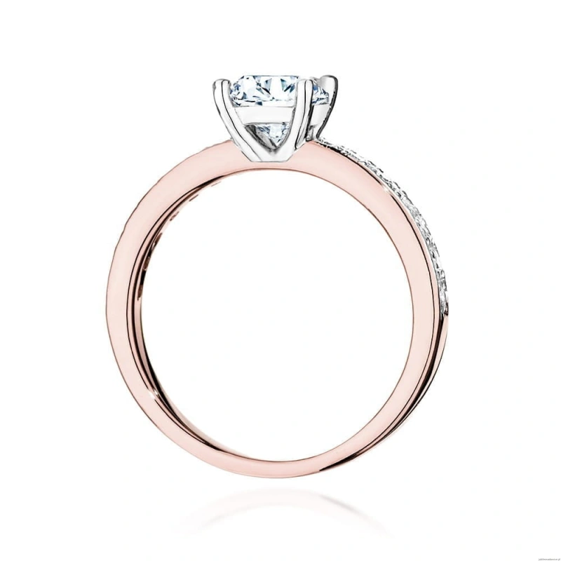 Pierścionek W534 Diament Laboratoryjny 1,00ct różowe złoto