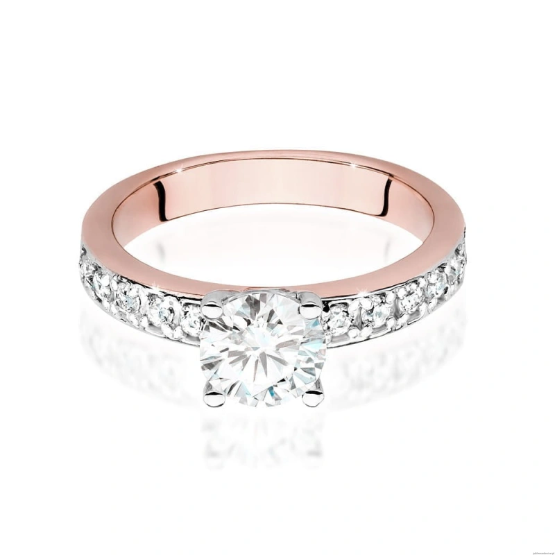 Pierścionek W534 Diament Laboratoryjny 1,00ct różowe złoto