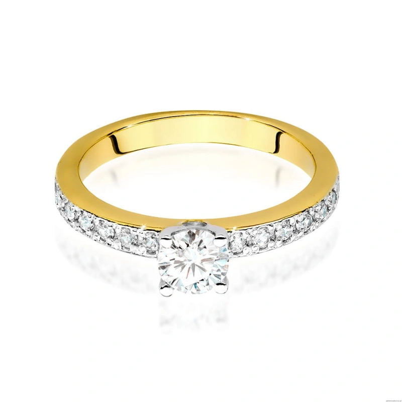 Pierścionek W534 Diament Laboratoryjny 0,40ct żółte złoto