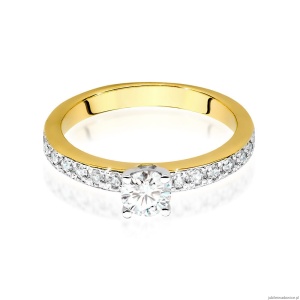 Pierścionek W534 Diament Laboratoryjny 0,50ct żółte złoto