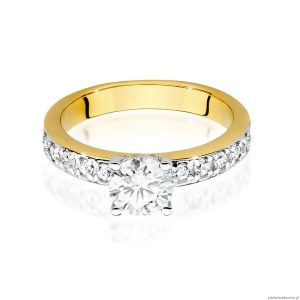 Pierścionek W534 Diament Laboratoryjny 0,70ct żółte złoto
