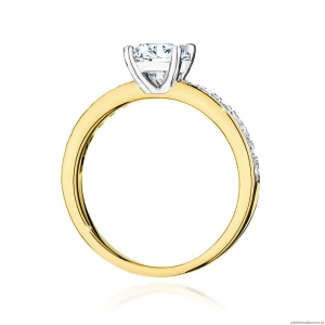 Pierścionek W534 Diament Laboratoryjny 1,00ct żółte złoto