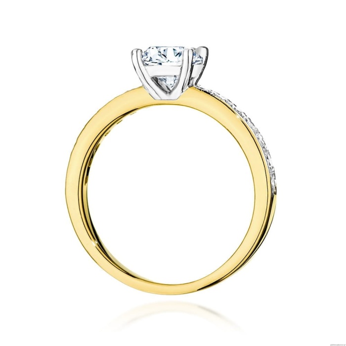 Pierścionek W534 Diament Laboratoryjny 1,00ct żółte złoto