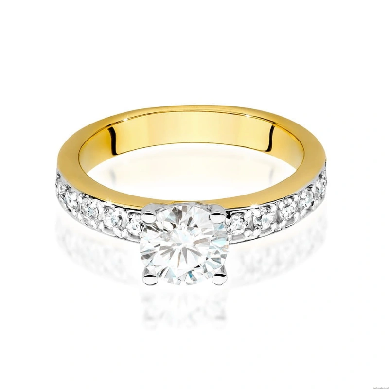 Pierścionek W534 Diament Laboratoryjny 1,00ct żółte złoto