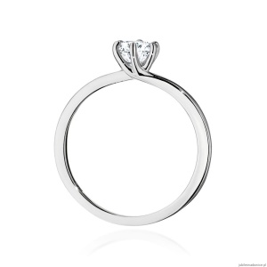Pierścionek W535 Diament Laboratoryjny 0,40ct białe złoto