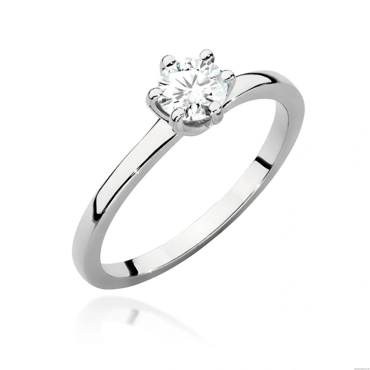 Pierścionek W535 Diament Laboratoryjny 0,50ct białe złoto