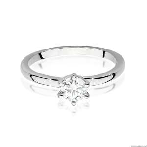 Pierścionek W535 Diament Laboratoryjny 0,50ct białe złoto