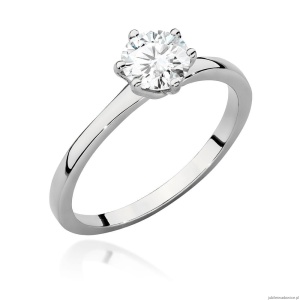 Pierścionek W535 Diament Laboratoryjny 0,70ct białe złoto