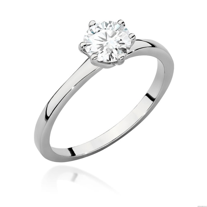 Pierścionek W535 Diament Laboratoryjny 0,70ct białe złoto