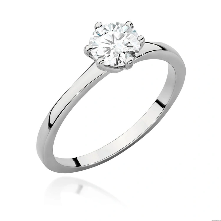 Pierścionek W535 Diament Laboratoryjny 0,70ct białe złoto