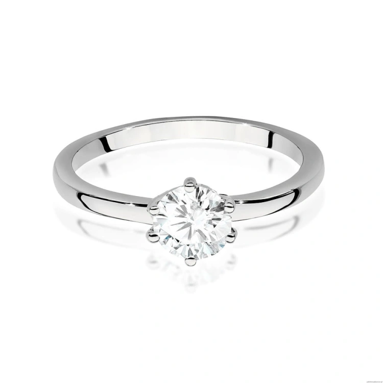 Pierścionek W535 Diament Laboratoryjny 0,70ct białe złoto