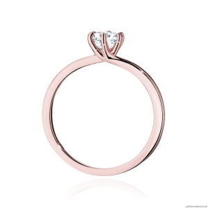 Pierścionek W535 Diament Laboratoryjny 0,40ct różowe złoto