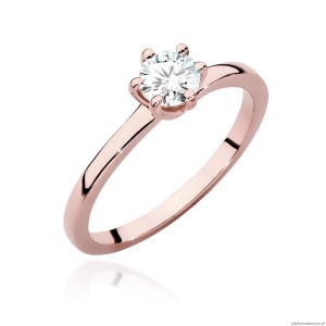 Pierścionek W535 Diament Laboratoryjny 0,50ct różowe złoto