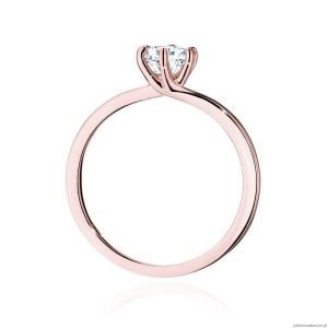 Pierścionek W535 Diament Laboratoryjny 0,50ct różowe złoto