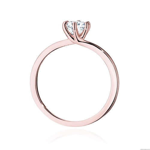 Pierścionek W535 Diament Laboratoryjny 0,50ct różowe złoto
