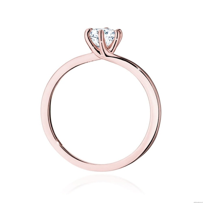Pierścionek W535 Diament Laboratoryjny 0,50ct różowe złoto
