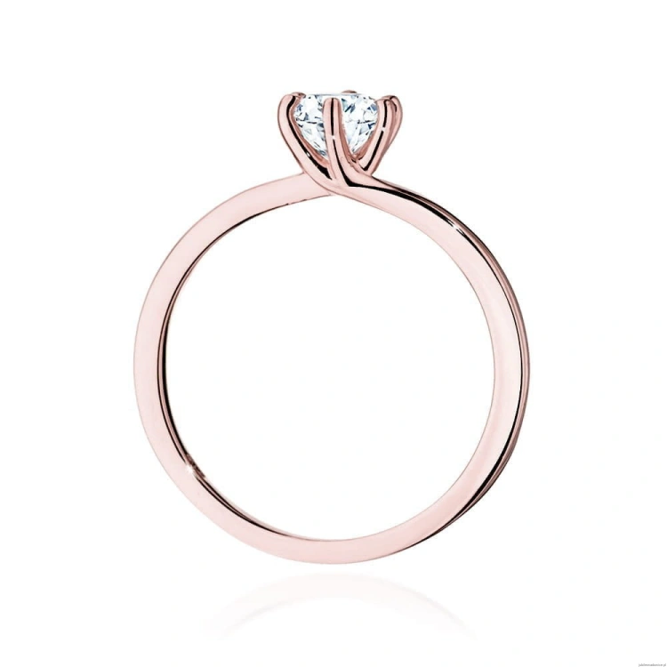 Pierścionek W535 Diament Laboratoryjny 0,50ct różowe złoto