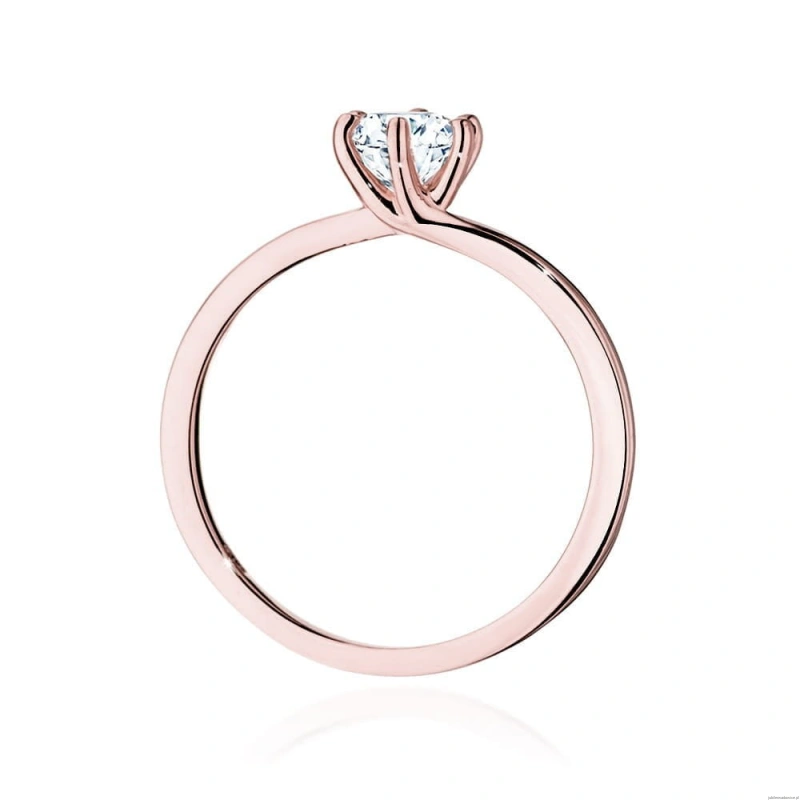 Pierścionek W535 Diament Laboratoryjny 0,50ct różowe złoto