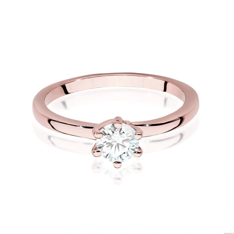 Pierścionek W535 Diament Laboratoryjny 0,50ct różowe złoto