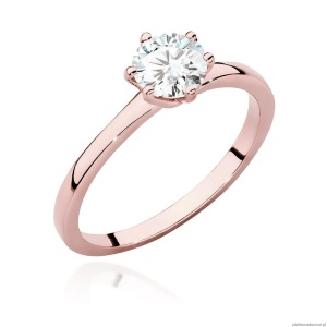 Pierścionek W535 Diament Laboratoryjny 0,70ct różowe złoto