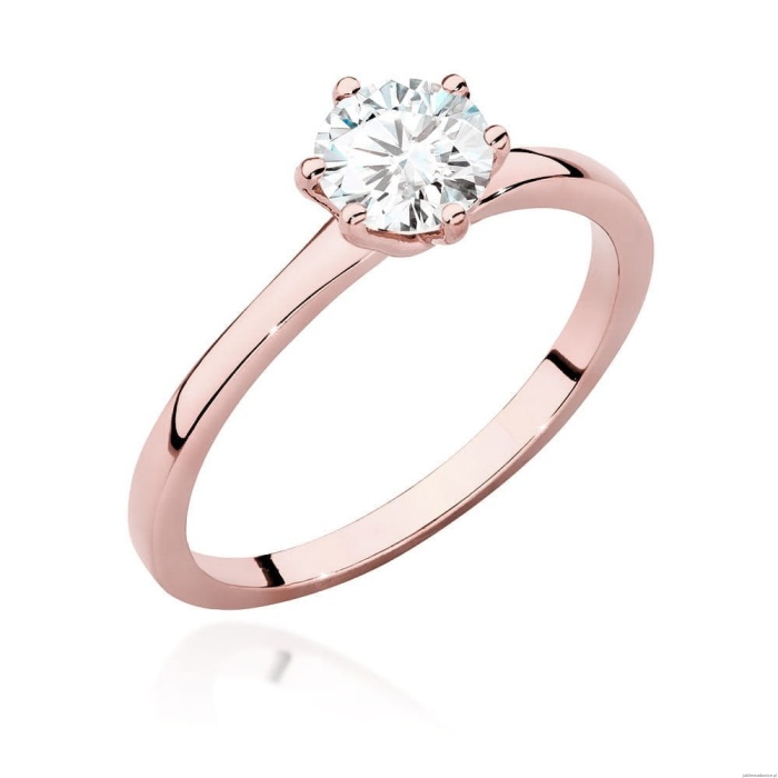 Pierścionek W535 Diament Laboratoryjny 0,70ct różowe złoto